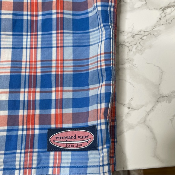 Vineyard Vines Blue Plaid Board Shorts sz 28 - Picture 7 of 11